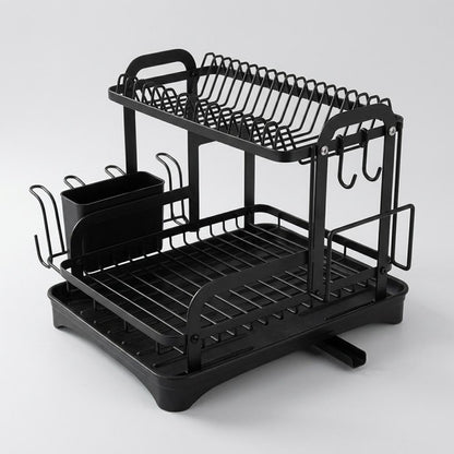 Dish Drying Rack with Drip Tray - Two-Tier Design