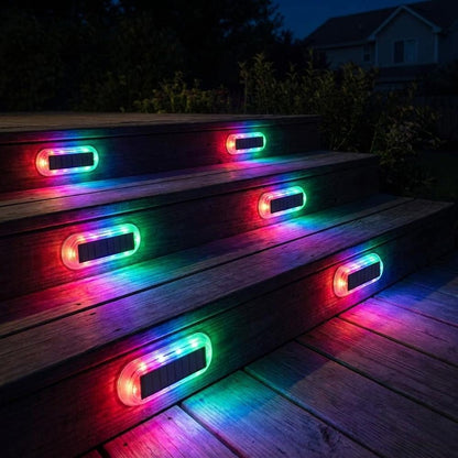 4-Pack of Waterproof Outdoor LED Step Lights with Solar Power
