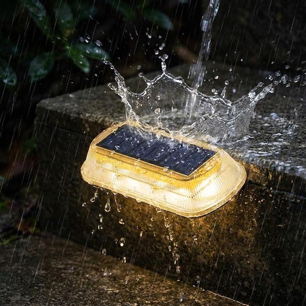 4-Pack of Waterproof Outdoor LED Step Lights with Solar Power