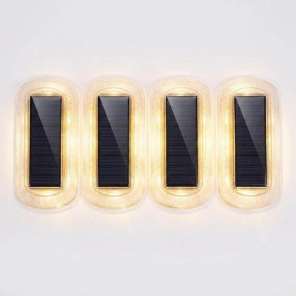 4-Pack of Waterproof Outdoor LED Step Lights with Solar Power