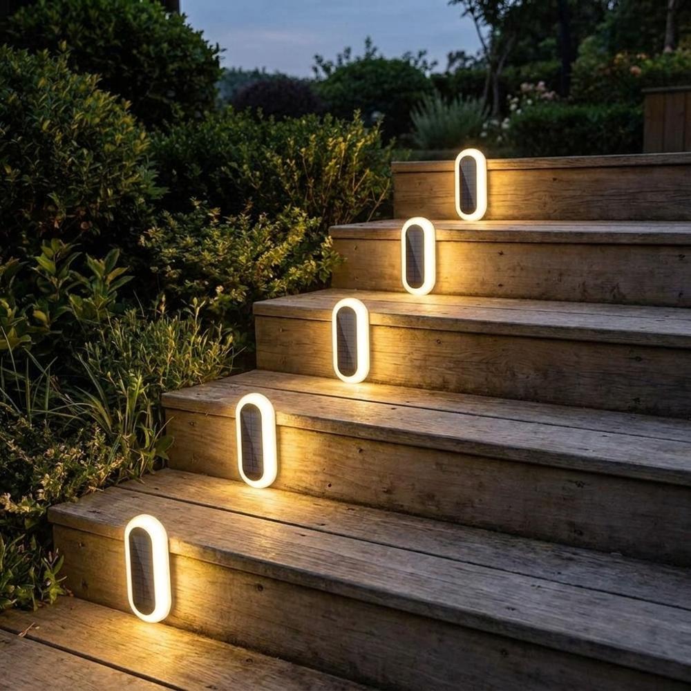 4-Pack of Waterproof Outdoor LED Step Lights with Solar Power