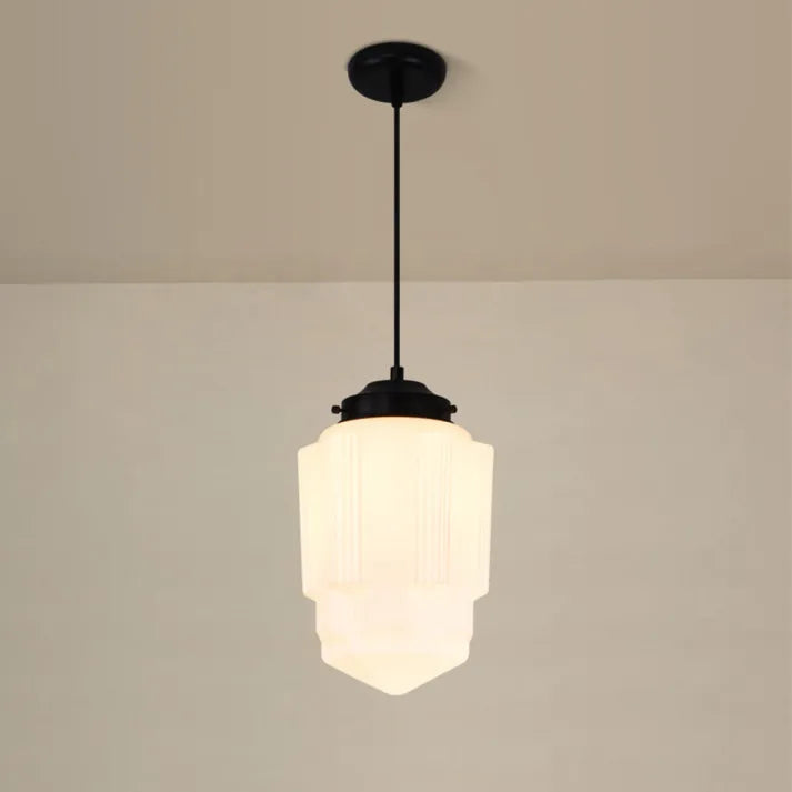 Geometric Pendant Light in Mid-Century Art Deco Style