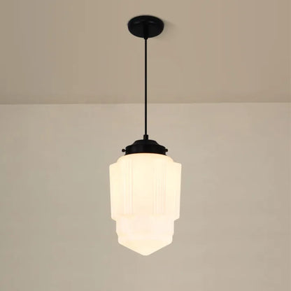 Geometric Pendant Light in Mid-Century Art Deco Style
