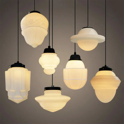 Geometric Pendant Light in Mid-Century Art Deco Style