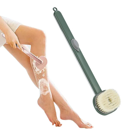 Curved Handle Back Scrubber with Gel Dispenser - 14.2 Inch Length