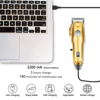 Cordless Precision Hair Cutting Kit for Men - Gold Finish
