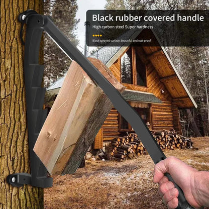Wall-Mounted Steel Wood Splitting Tool for Effortless Chopping