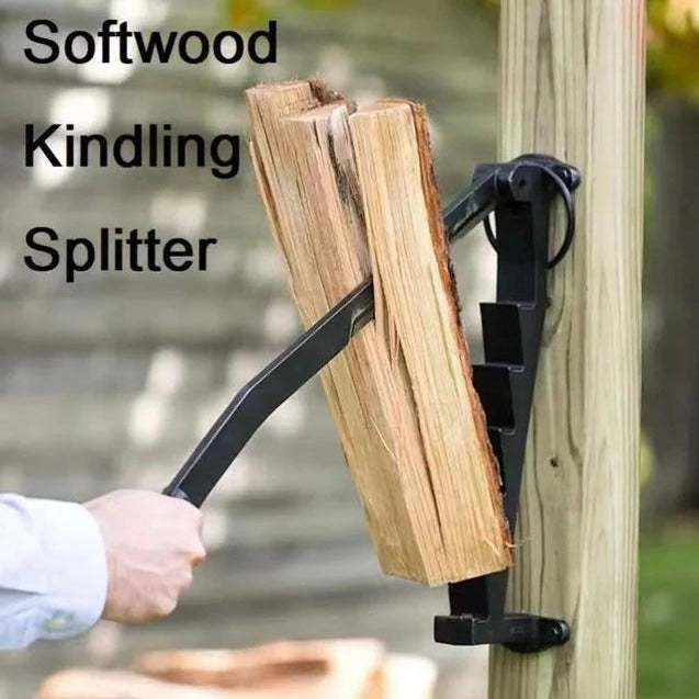 Wall-Mounted Steel Wood Splitting Tool for Effortless Chopping