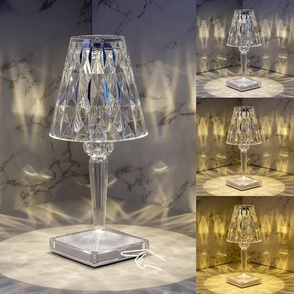 Sophisticated LED Table Lamp with Diamond-Inspired Glow
