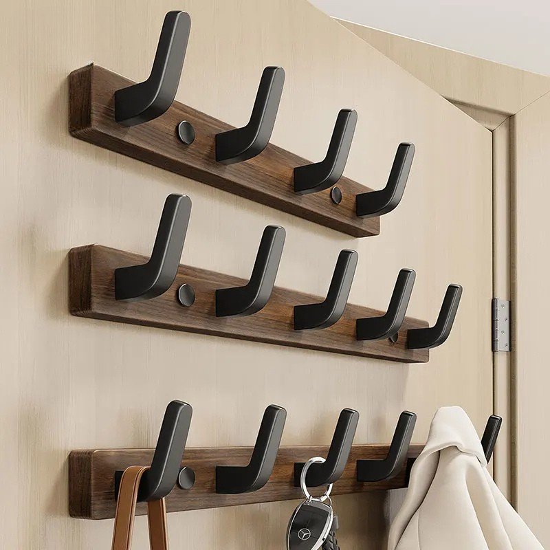 Elegant Wall-Mounted Coat Organizer with 4 Sturdy Hooks