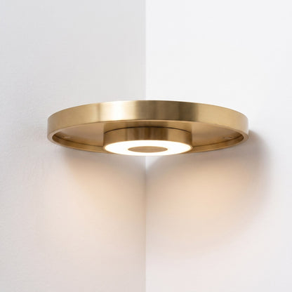 Corner Shelf with Integrated LED Lighting for Floating Display