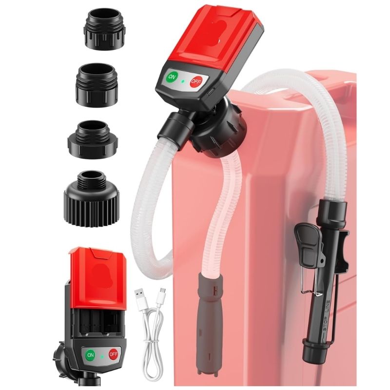 Effortless Liquid Transfer Pump with Battery Power & Adapters