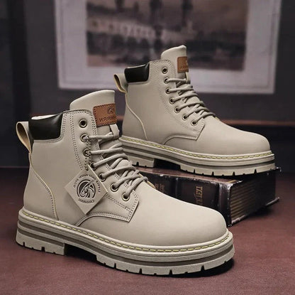 Men's Lace-Up Boots in Waterproof Leather, Non-Slip Comfort Sole, Sizes 6-15