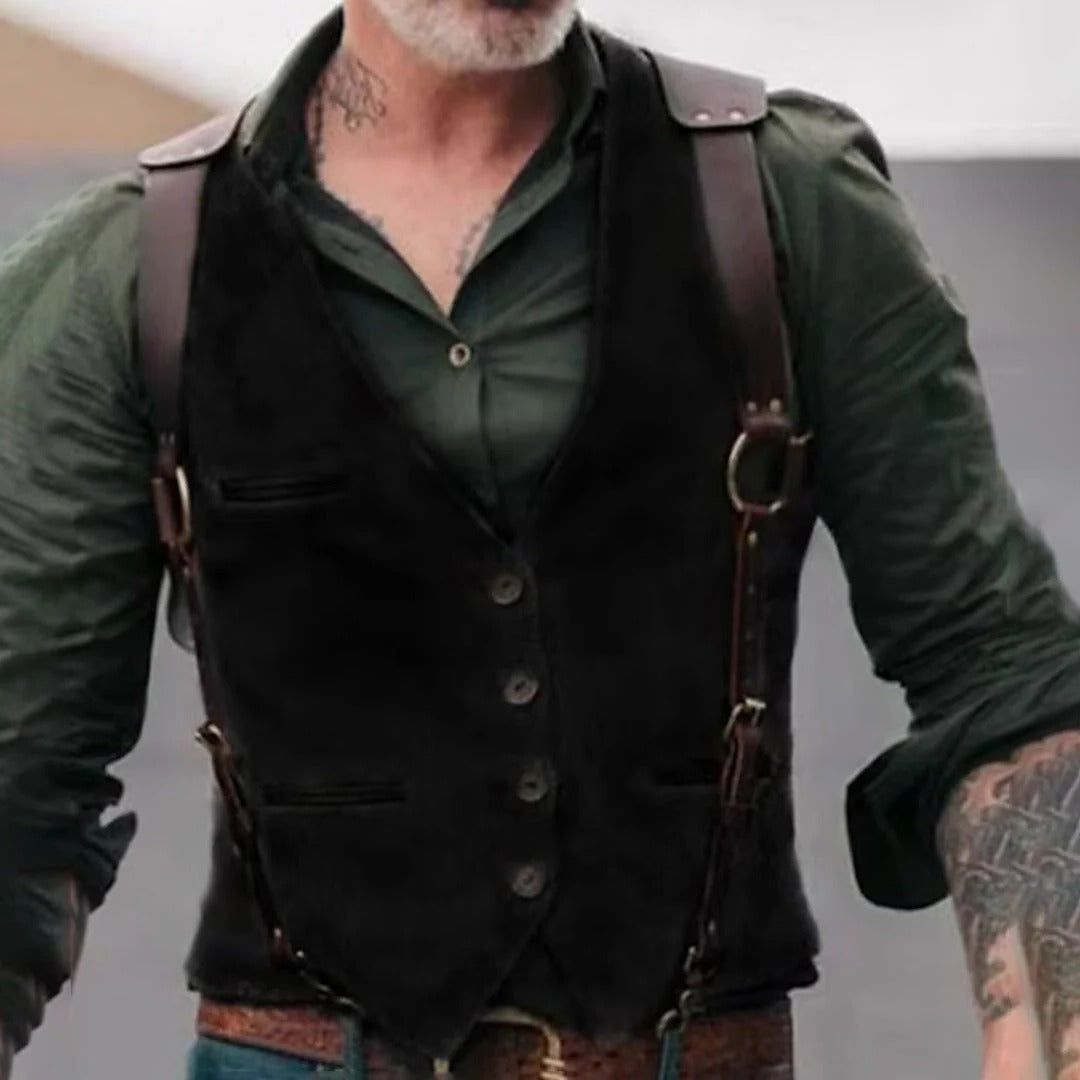 Versatile Sleeveless Layering Vest with Button Detail