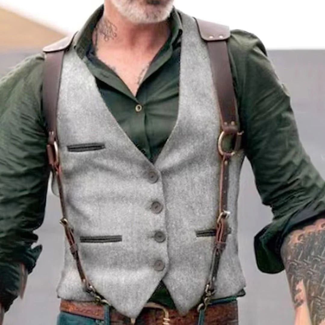 Versatile Sleeveless Layering Vest with Button Detail