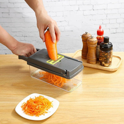 Multi-Function Vegetable Cutter with Slicing, Grating, and Ricing Tools