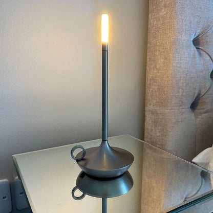 Rechargeable 35 cm Touch Dimming Aluminum Table Lamp with Warm 3000K LED Light