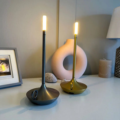 Rechargeable 35 cm Touch Dimming Aluminum Table Lamp with Warm 3000K LED Light