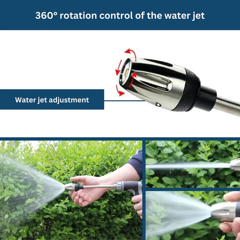 Powerful Garden Hose Attachment with Rotating Dual Nozzles
