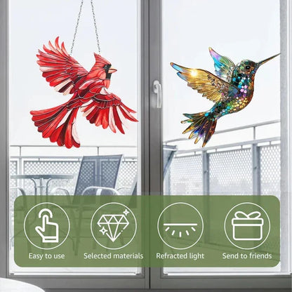 Colorful Bird Prism Decorative Window Charm