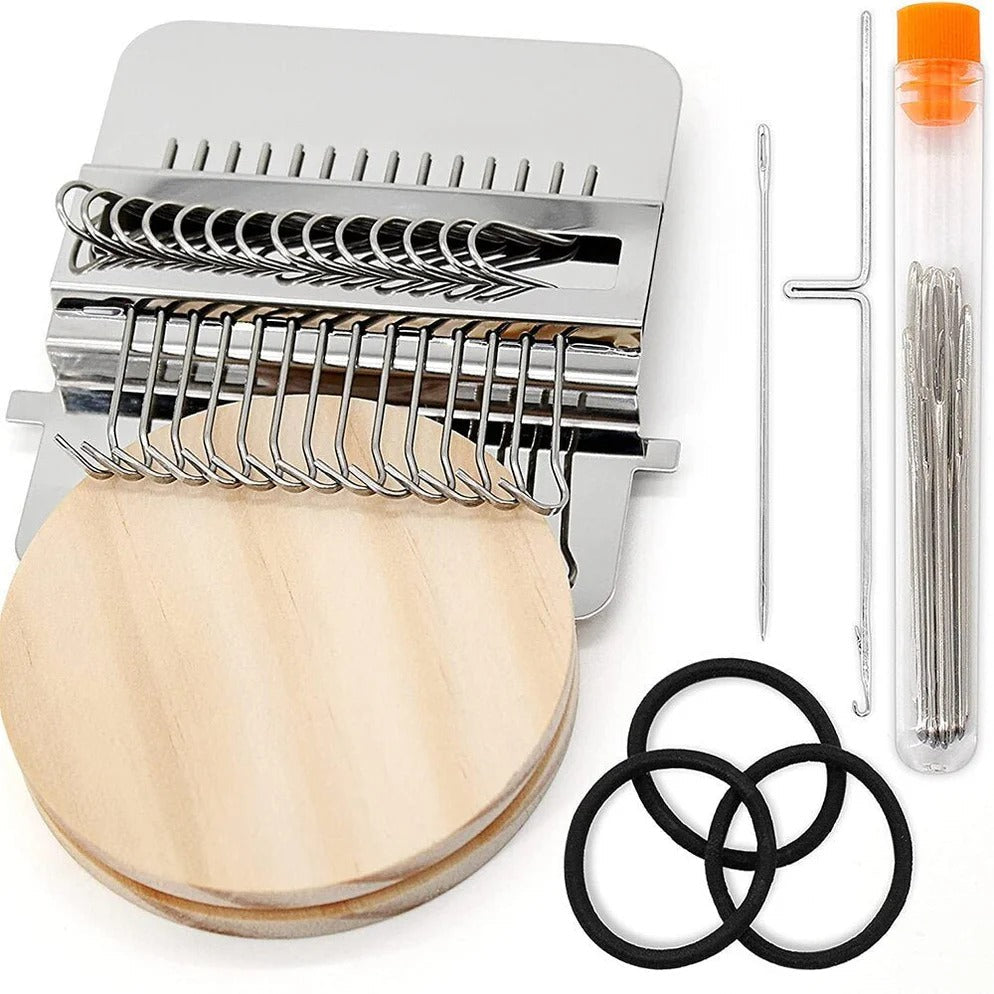 Portable Darning Loom Kit with Weaving Tools for Patchwork and Mending