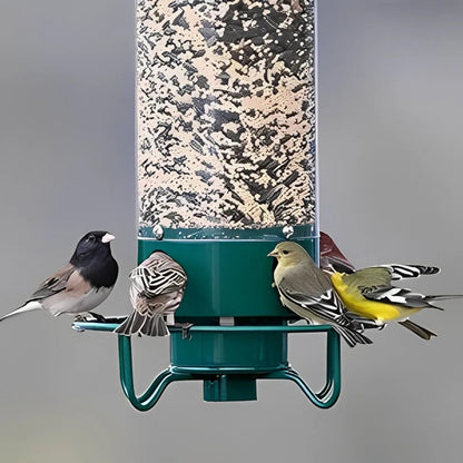 Metal Bird Feeder with Spinning Perch and Squirrel Control Mechanism