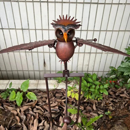 Elegant Garden Bird Ornament with Animated Wings and Stable Base