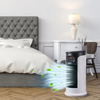 Compact 5-in-1 Air Cooler with 10.14oz Water Tank and 6 Speeds