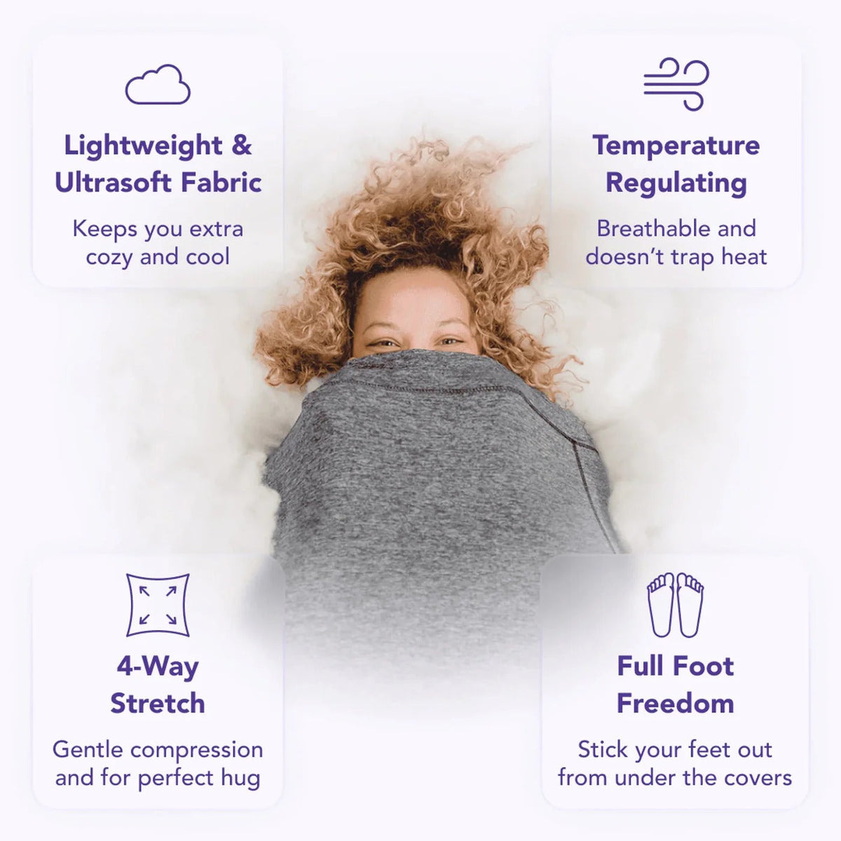 ComfortFit Adult Swaddle Blanket with Breathable Knit Fabric