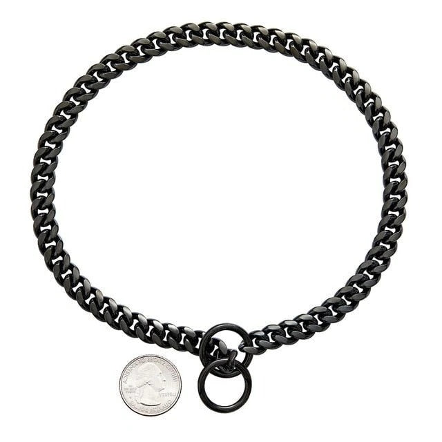 Durable Metal Link Dog Collar with Smooth Finish