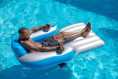 Electric-Propelled Pool Lounge Chair with Elevated Backrest