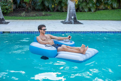Electric-Propelled Pool Lounge Chair with Elevated Backrest
