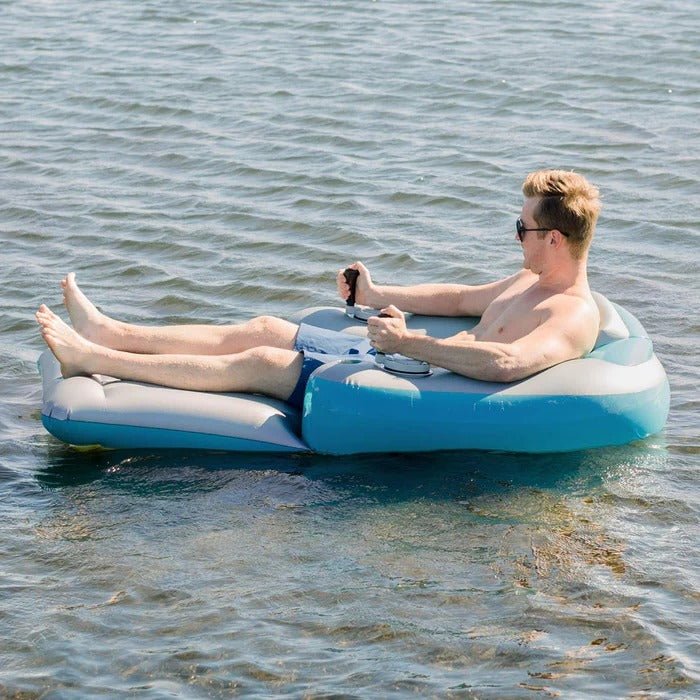 Electric-Propelled Pool Lounge Chair with Elevated Backrest