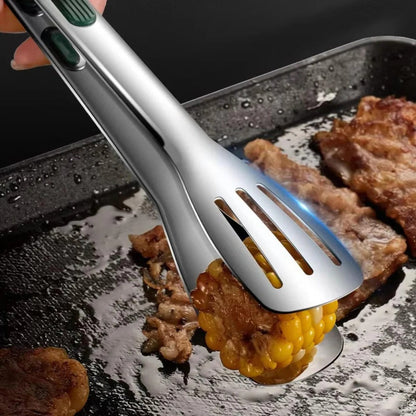Lightweight Kitchen Tongs in Stainless Steel with Scalloped Grip