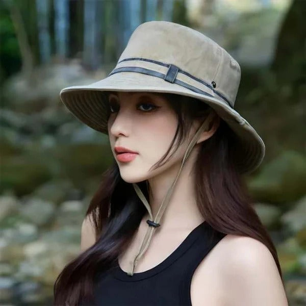 Adjustable Hiking Hat with Mesh Vents, Foldable Wide Brim Sun Hat for All