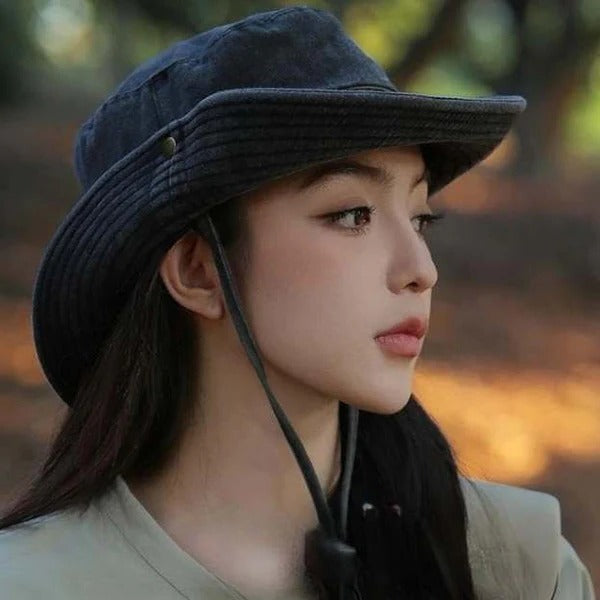 Adjustable Hiking Hat with Mesh Vents, Foldable Wide Brim Sun Hat for All