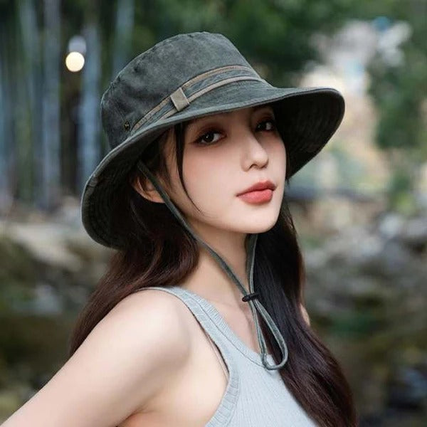 Adjustable Hiking Hat with Mesh Vents, Foldable Wide Brim Sun Hat for All
