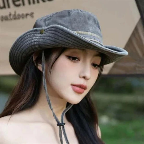 Adjustable Hiking Hat with Mesh Vents, Foldable Wide Brim Sun Hat for All
