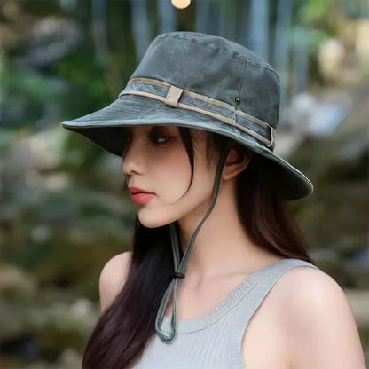 Adjustable Hiking Hat with Mesh Vents, Foldable Wide Brim Sun Hat for All
