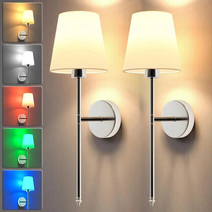Rechargeable Battery Wall Sconces with Remote and Touch Control - Wireless LED Lights, 40-260 Lumens