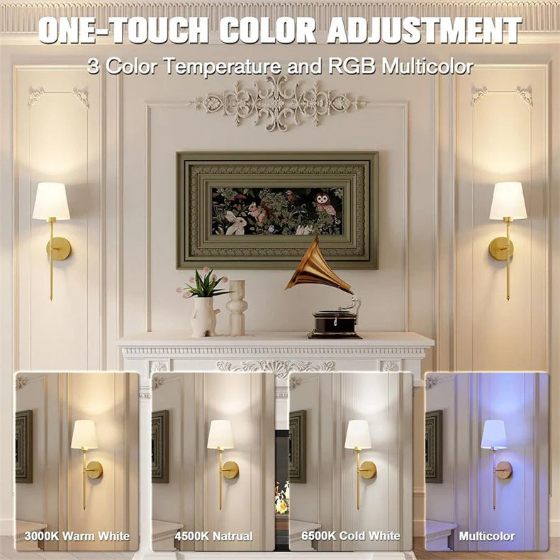 Rechargeable Battery Wall Sconces with Remote and Touch Control - Wireless LED Lights, 40-260 Lumens