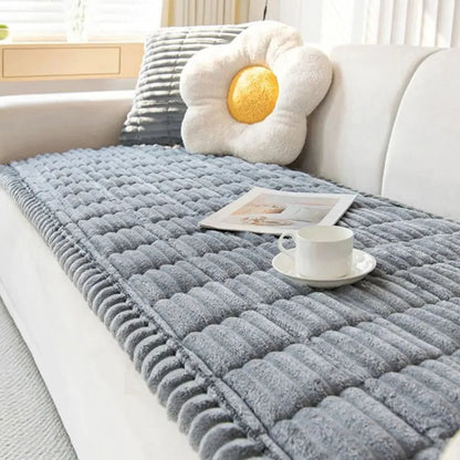 Textured Grip Back Polyester Couch Cover - Machine Washable Fabric