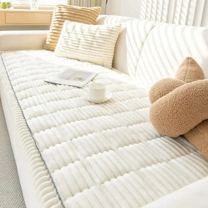 Textured Grip Back Polyester Couch Cover - Machine Washable Fabric