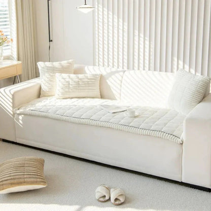 Textured Grip Back Polyester Couch Cover - Machine Washable Fabric