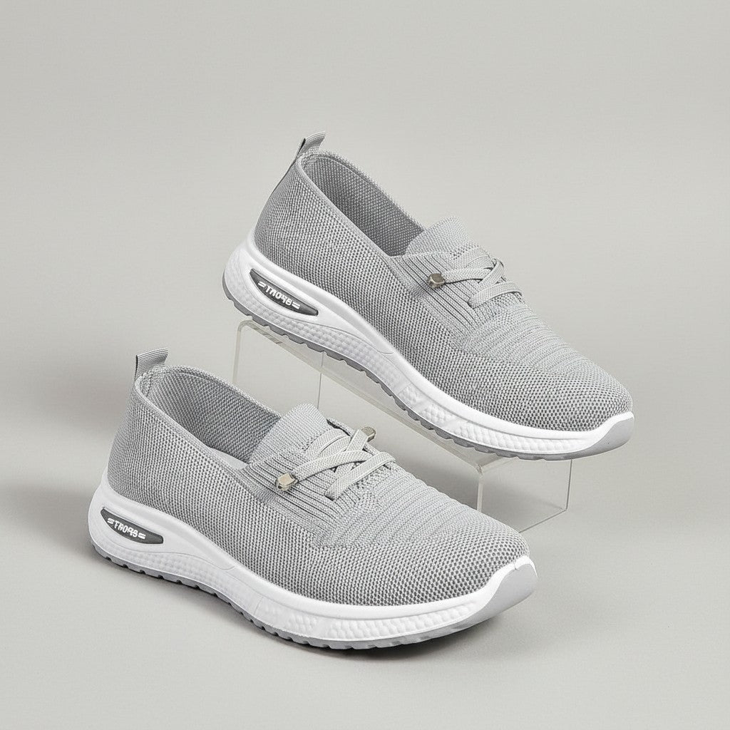 Comfortable Slip-On Sneakers for Women, Wide Toe Box Walking Shoes with Arch Support for All-Day Standing