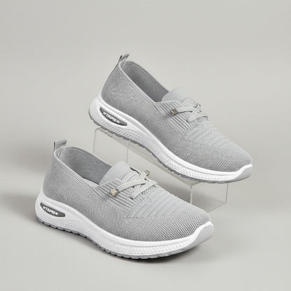 Comfortable Slip-On Sneakers for Women, Wide Toe Box Walking Shoes with Arch Support for All-Day Standing