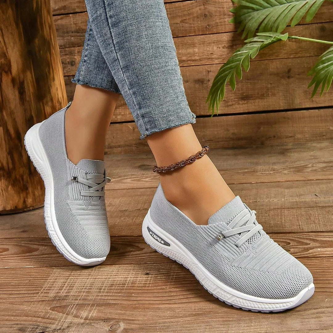 Comfortable Slip-On Sneakers for Women, Wide Toe Box Walking Shoes with Arch Support for All-Day Standing