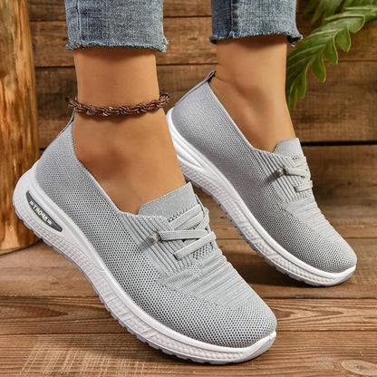 Comfortable Slip-On Sneakers for Women, Wide Toe Box Walking Shoes with Arch Support for All-Day Standing