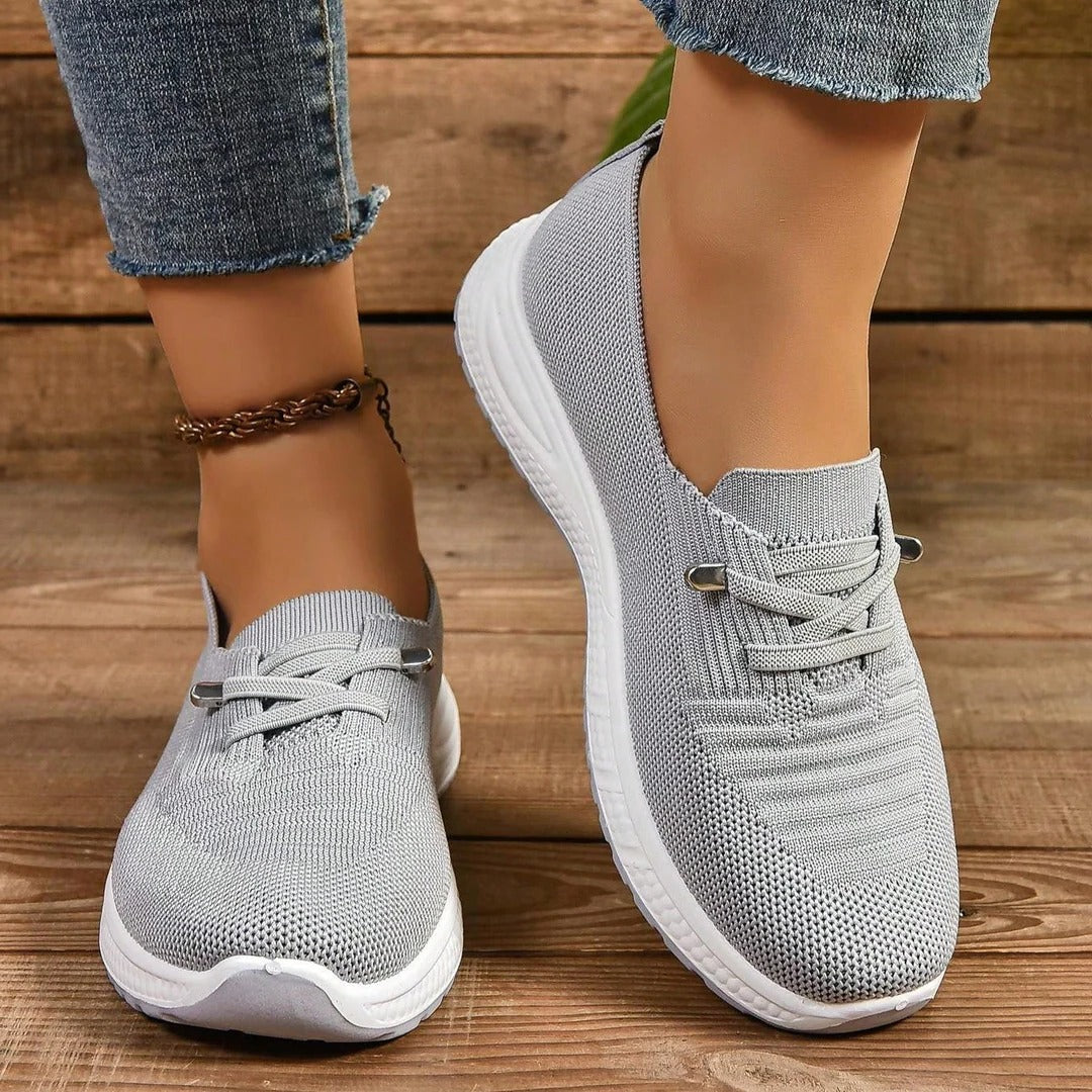 Comfortable Slip-On Sneakers for Women, Wide Toe Box Walking Shoes with Arch Support for All-Day Standing