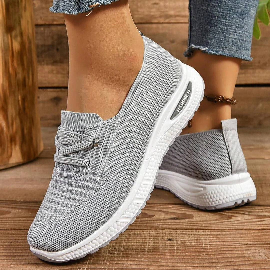 Comfortable Slip-On Sneakers for Women, Wide Toe Box Walking Shoes with Arch Support for All-Day Standing